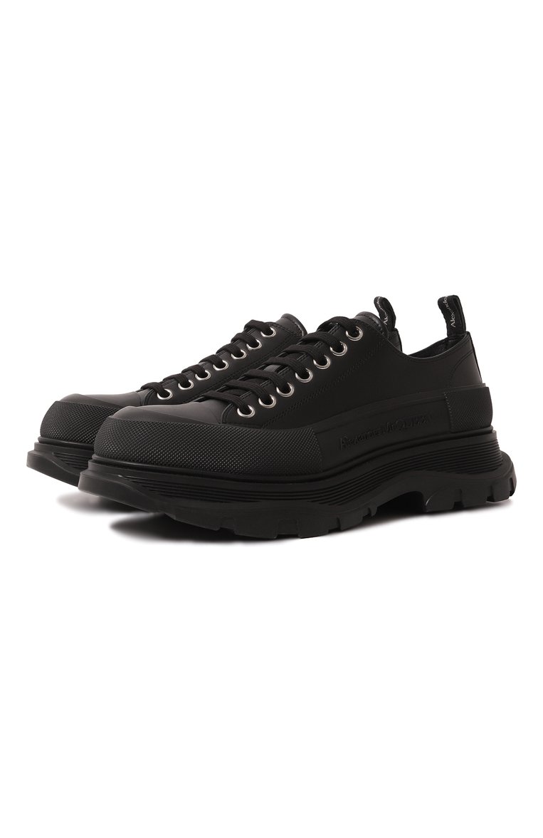 Мужские кожаные ботинки tread slick ALEXANDER MCQUEEN черного цвета, арт. 705662/WHZ621081 | Фото 1 (Материал внутренний: Натуральная кожа; Подошва: Массивная; Мужское Кросс-КТ: Ботинки-обувь; Материал утеплителя: Без утеплителя; Нос: Не проставлено; Материал внешний: Натуральная кожа)