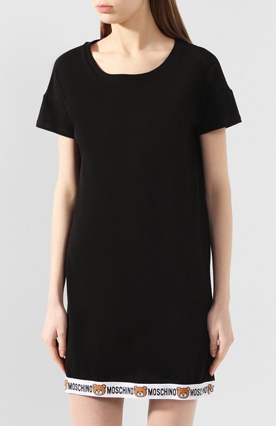 Хлопковое платье MOSCHINO черного цвета по цене 11900 руб., арт. A1909/9003, фото 3 Хлопковое платье MOSCHINO, арт. A1909/9003, фото 3