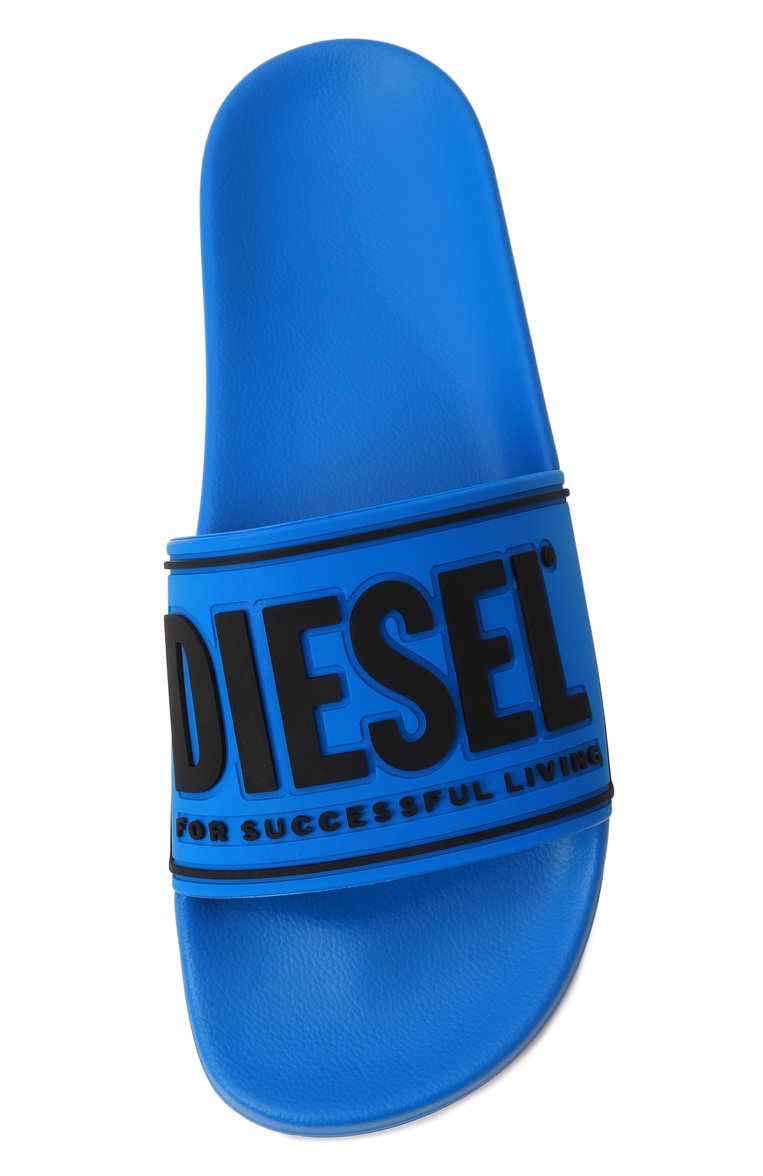 Мужские шлепанцы DIESEL синего цвета, арт. Y02801/P4441 | Фото 6 (Нос: Не проставлено; Материал внешний: Резина)