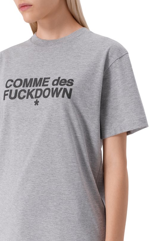 Хлопковая футболка Comme des Fuckdown CFABW01356 Серый  CFABW01356 Фото 5