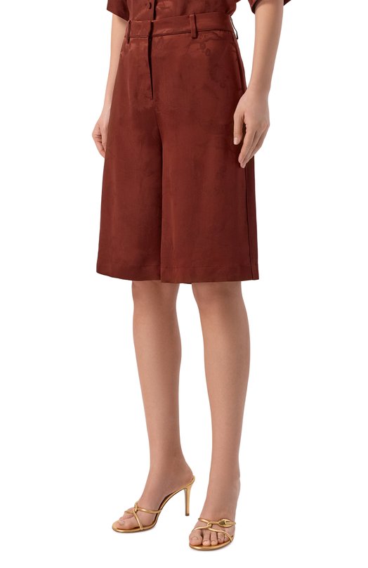 Шелковые шорты MVST M26.2PW.T043/F126 FL0RAL JACQUARD Коричневый  M26.2PW.T043/F126 FL0RAL JACQUARD Фото 3
