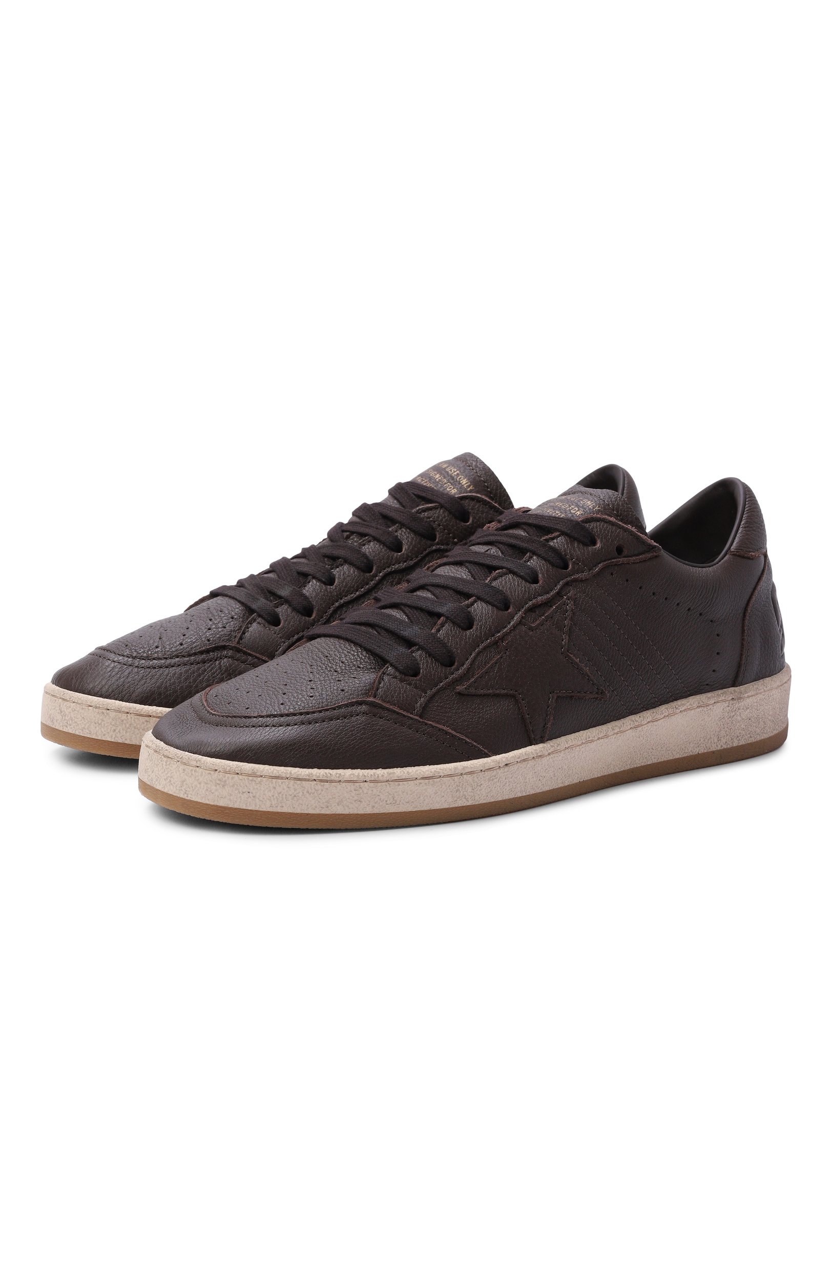 Кожаные кеды ball star GOLDEN GOOSE DELUXE BRAND темно-коричневого цвета по цене 77050 руб., арт. GMF00117.F008888, фото 1 Кожаные кеды ball star GOLDEN GOOSE DELUXE BRAND, арт. GMF00117.F008888, фото 1