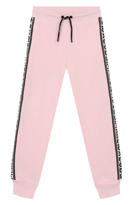 Детские хлопковые джоггеры MARC JACOBS (THE) светло-розового цвета, арт. W60469 | Фото 1 (Материал внешний: Хлопок; Нос: Не проставлено; Материал сплава: Проставлено)
