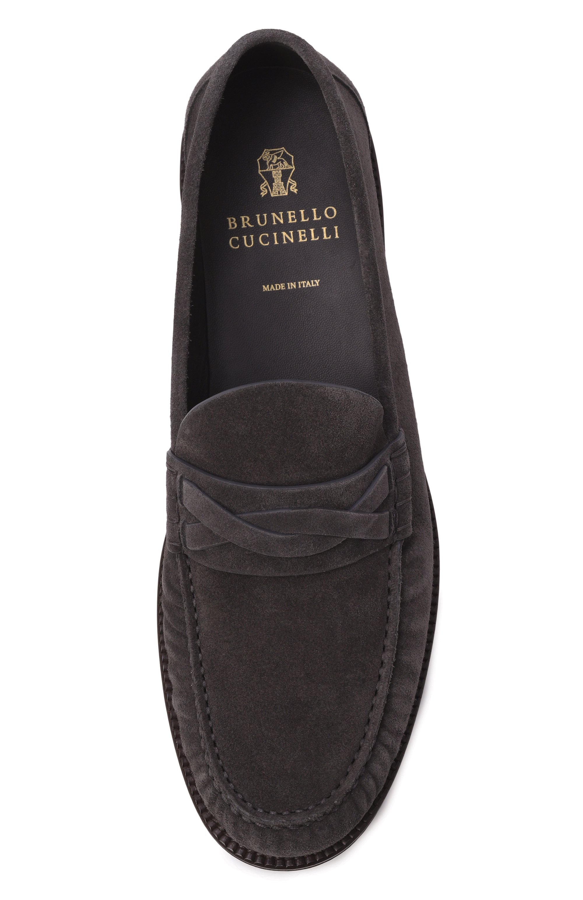 Замшевые лоферы BRUNELLO CUCINELLI темно-серого цвета по цене 151000 руб., арт. MZUS0LF747, фото 5 Замшевые лоферы BRUNELLO CUCINELLI, арт. MZUS0LF747, фото 5
