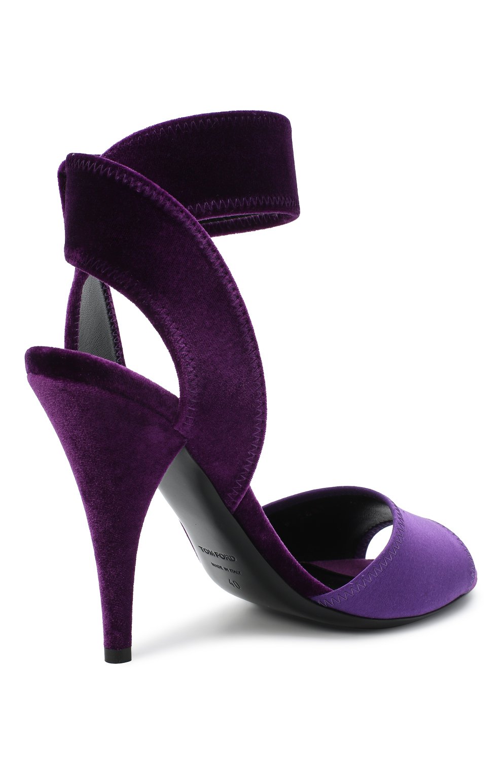 Текстильные босоножки TOM FORD фиолетового цвета по цене 126000 руб., арт. W2687T-TSA007, фото 4 Текстильные босоножки TOM FORD, арт. W2687T-TSA007, фото 4