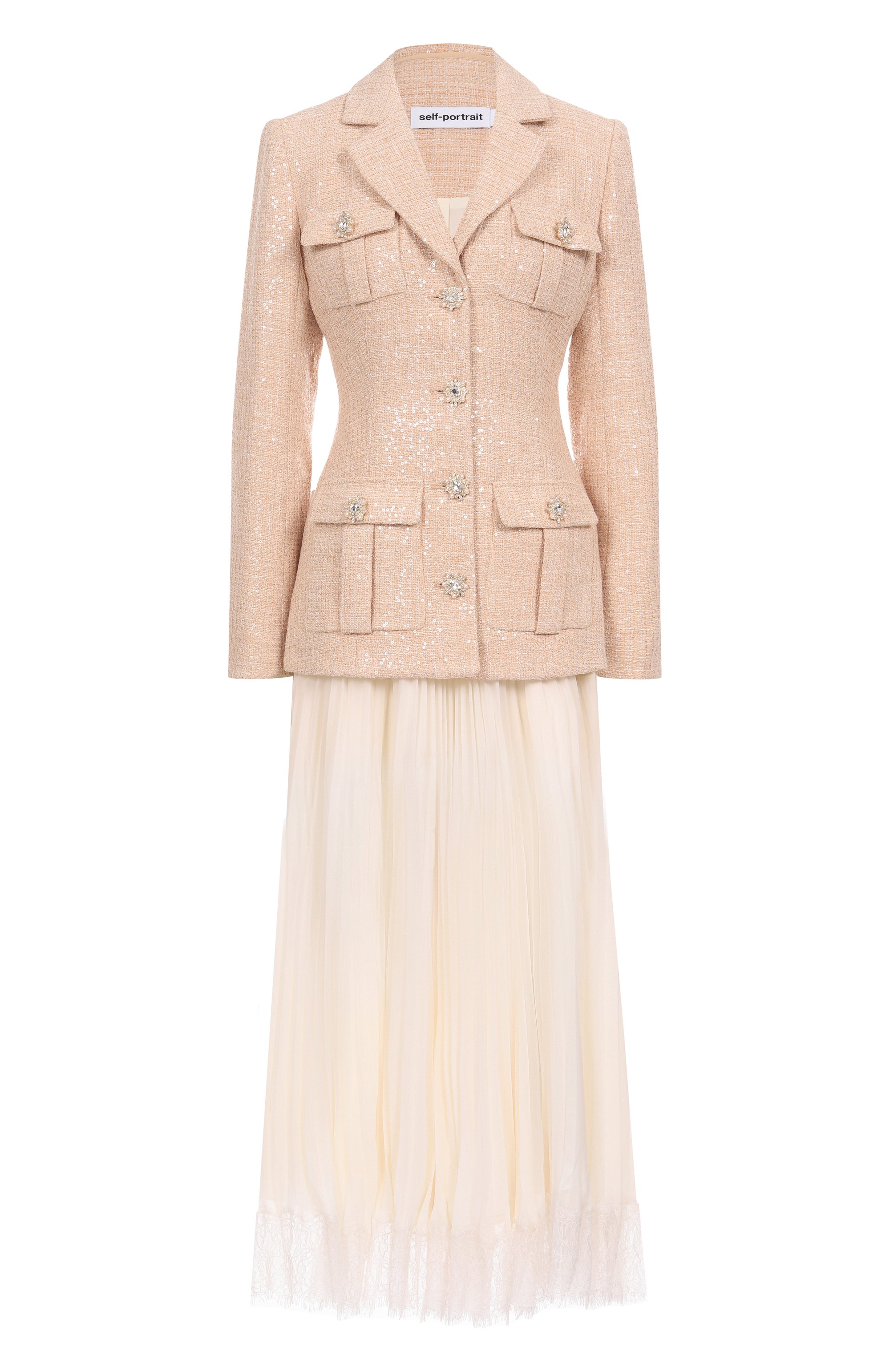 Комбинированное платье SELF-PORTRAIT, арт. RS25123M, фото 1