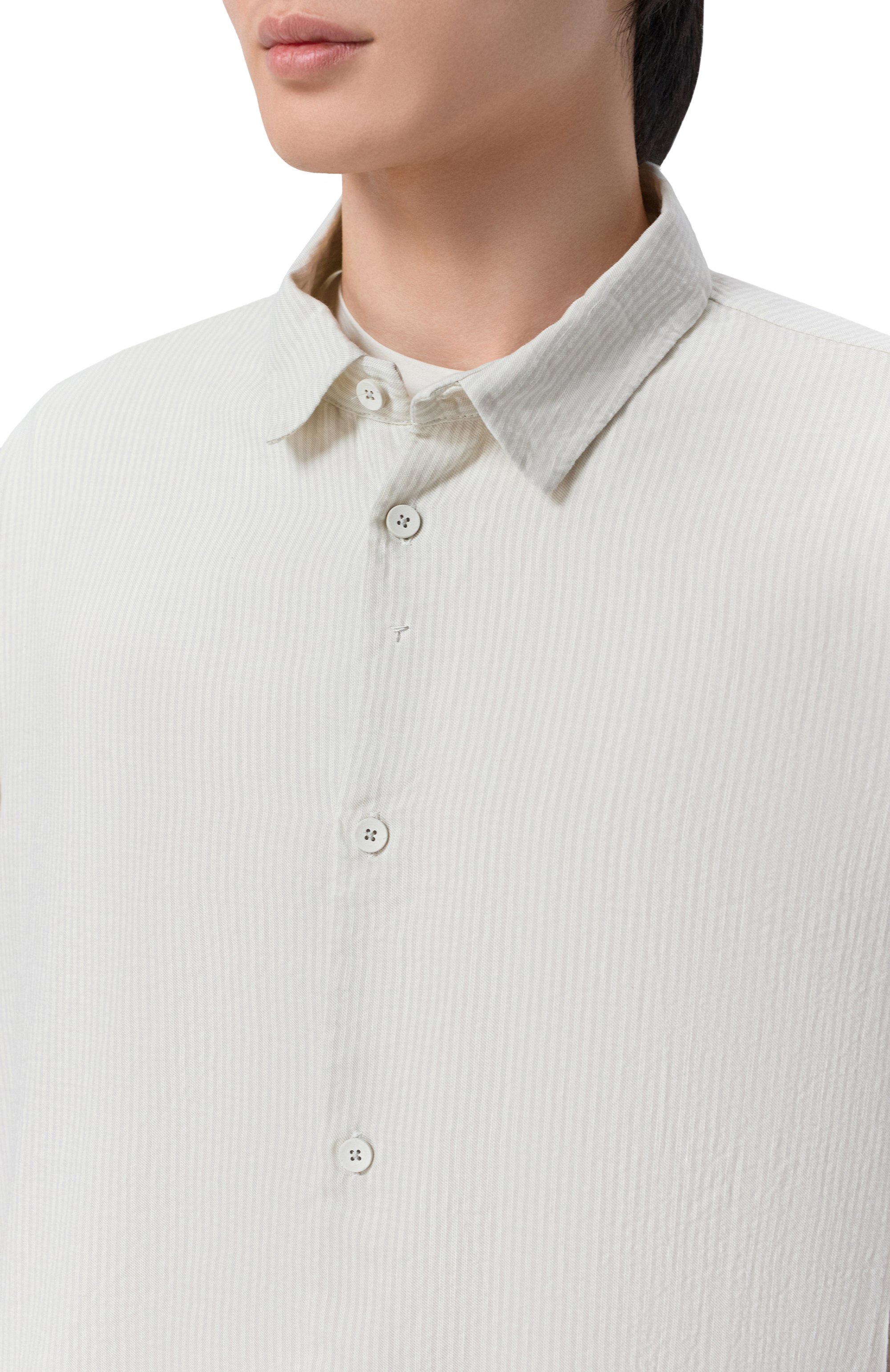 Рубашка из хлопка и льна TRANSIT, арт. CFUTRCW320, фото 5