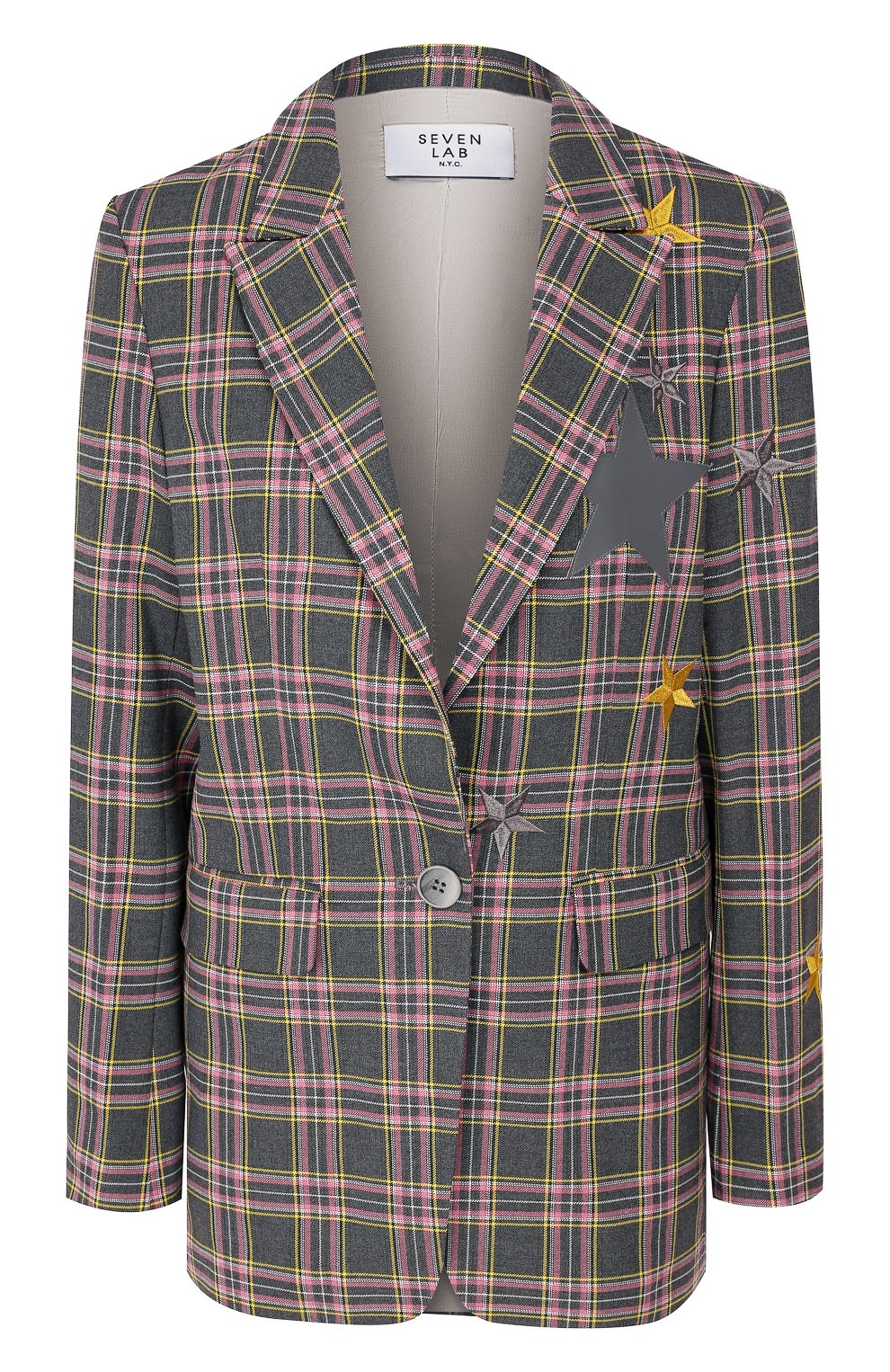Жакет из вискозы SEVEN LAB розового цвета по цене 21000 руб., арт. J2 20-LS02 pink/charcoal, фото 1 Жакет из вискозы SEVEN LAB, арт. J2 20-LS02 pink/charcoal, фото 1