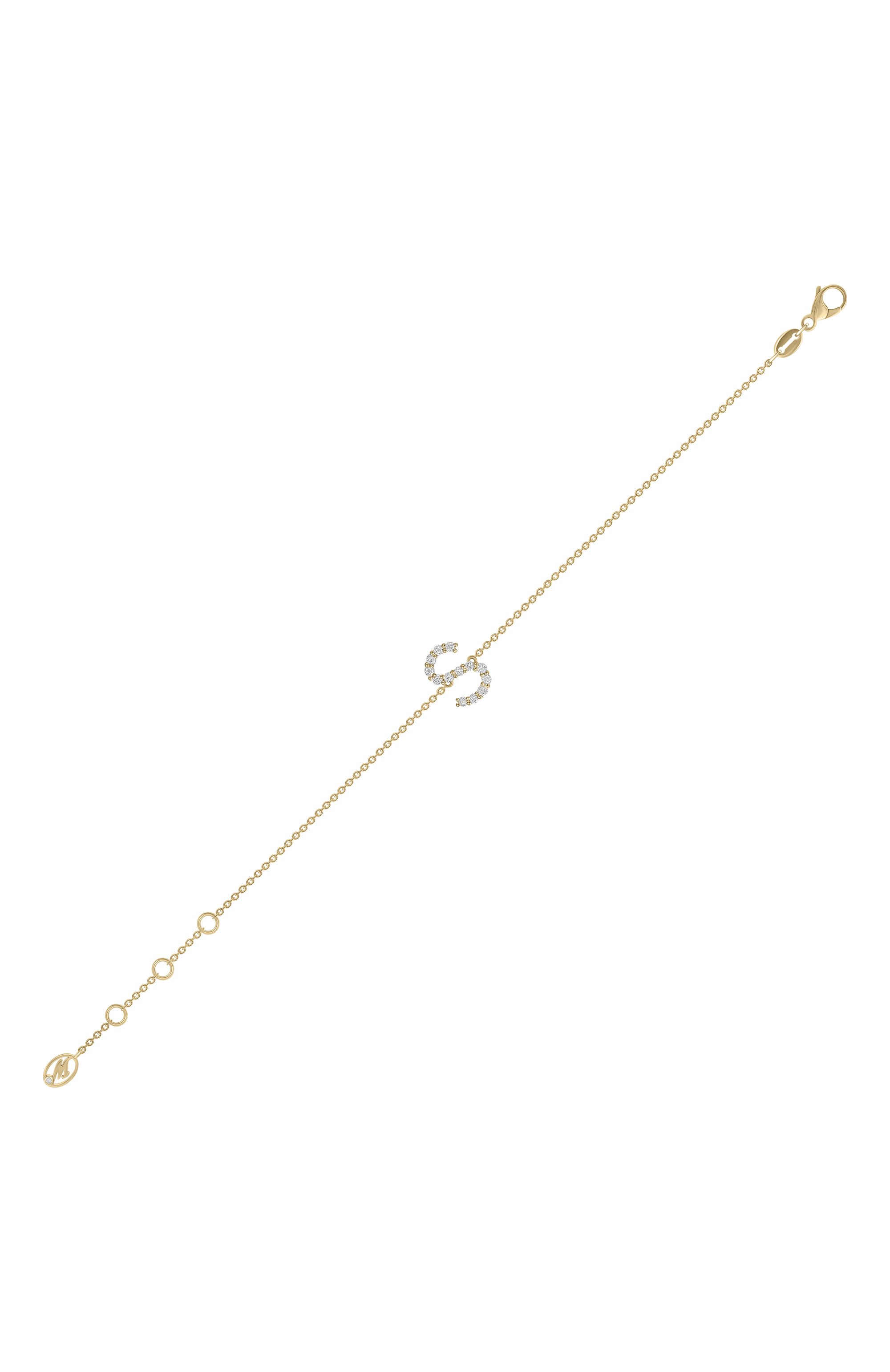 Браслет MERCURY бесцветного цвета по цене 260000 руб., арт. MB/LETTER/YG/S, фото 2 Браслет MERCURY, арт. MB/LETTER/YG/S, фото 2