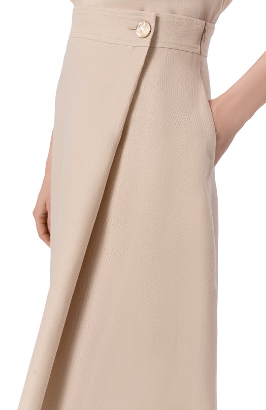 Льняная юбка Agnona TG1108E/U3034E Кремовый  TG1108E/U3034E Фото 5