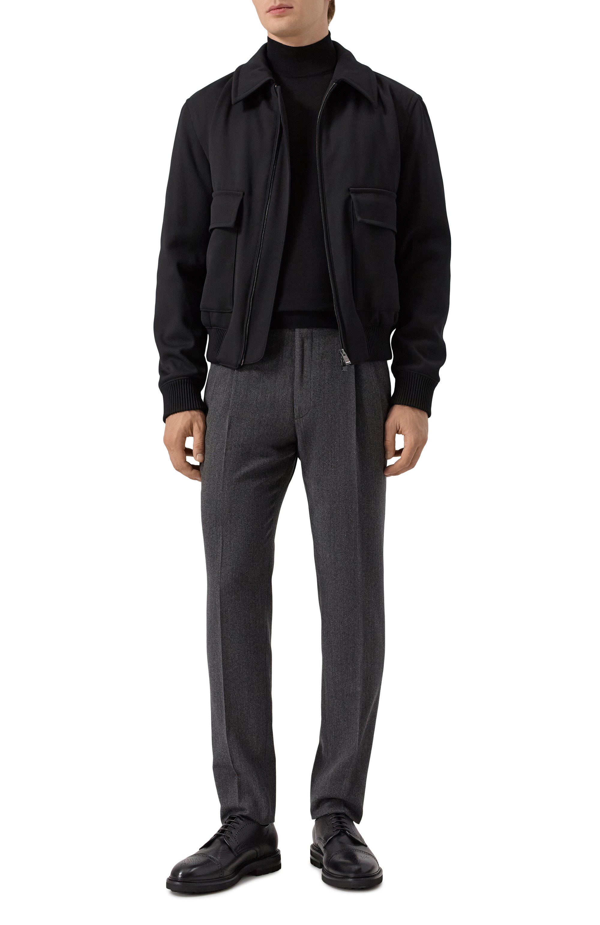 Брюки из шерсти и хлопка CORNELIANI темно-серого цвета по цене 54450 руб., арт. 264L21-2618331, фото 2 Брюки из шерсти и хлопка CORNELIANI, арт. 264L21-2618331, фото 2