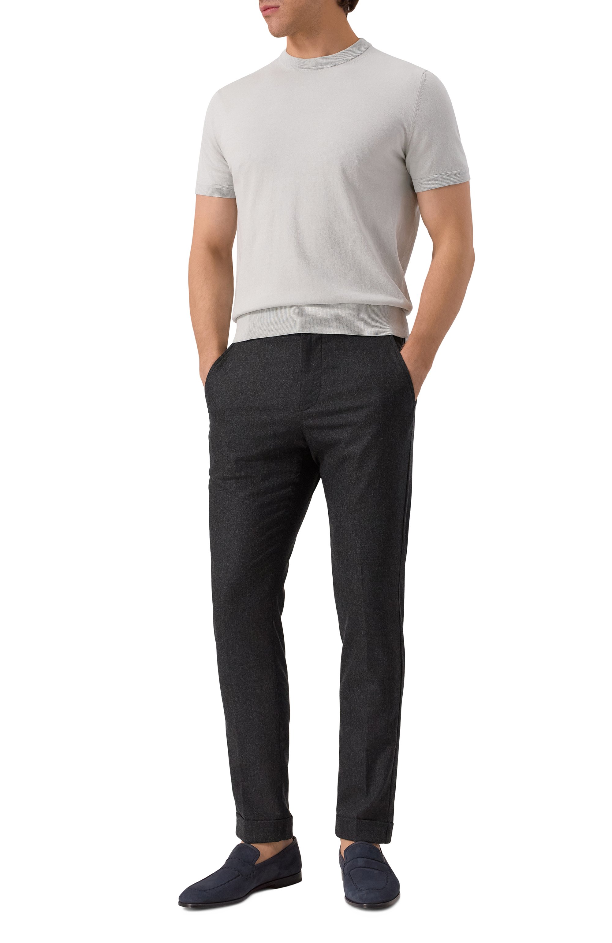 Брюки из шерсти и кашемира MARCO PESCAROLO темно-серого цвета по цене 75300 руб., арт. MANU/5229, фото 2 Брюки из шерсти и кашемира MARCO PESCAROLO, арт. MANU/5229, фото 2