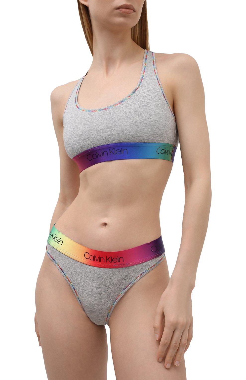 Бра-топ CALVIN KLEIN серого цвета по цене 4995 руб., арт. QF6538E, фото 2 Бра-топ CALVIN KLEIN, арт. QF6538E, фото 2