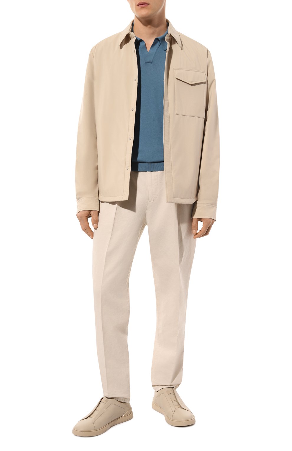 Хлопковое поло KITON голубого цвета по цене 99500 руб., арт. UMM052102, фото 2 Хлопковое поло KITON, арт. UMM052102, фото 2