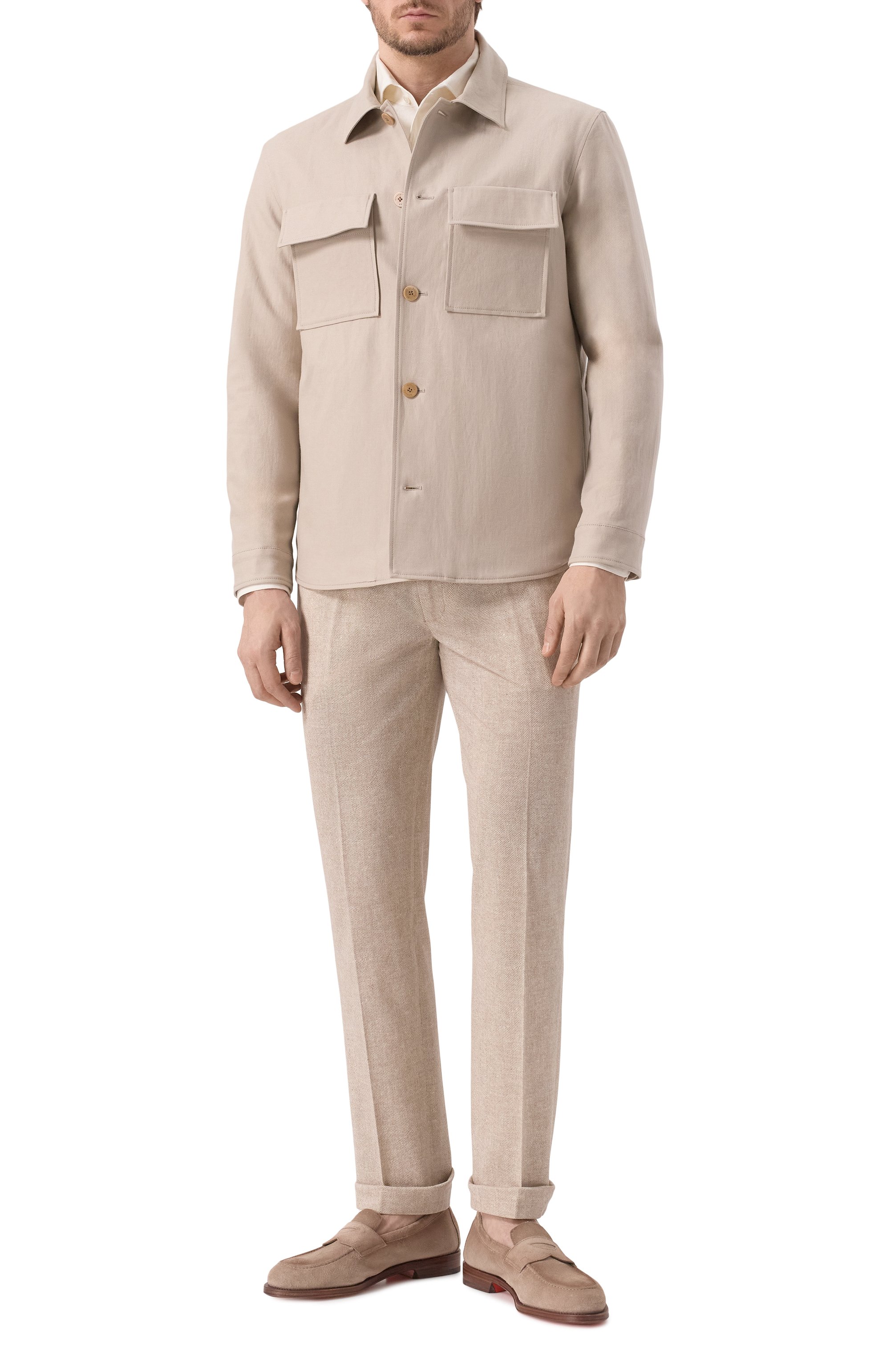 Куртка-рубашка из хлопка и льна BOGNER бежевого цвета по цене 63100 руб., арт. 38869638, фото 2 Куртка-рубашка из хлопка и льна BOGNER, арт. 38869638, фото 2