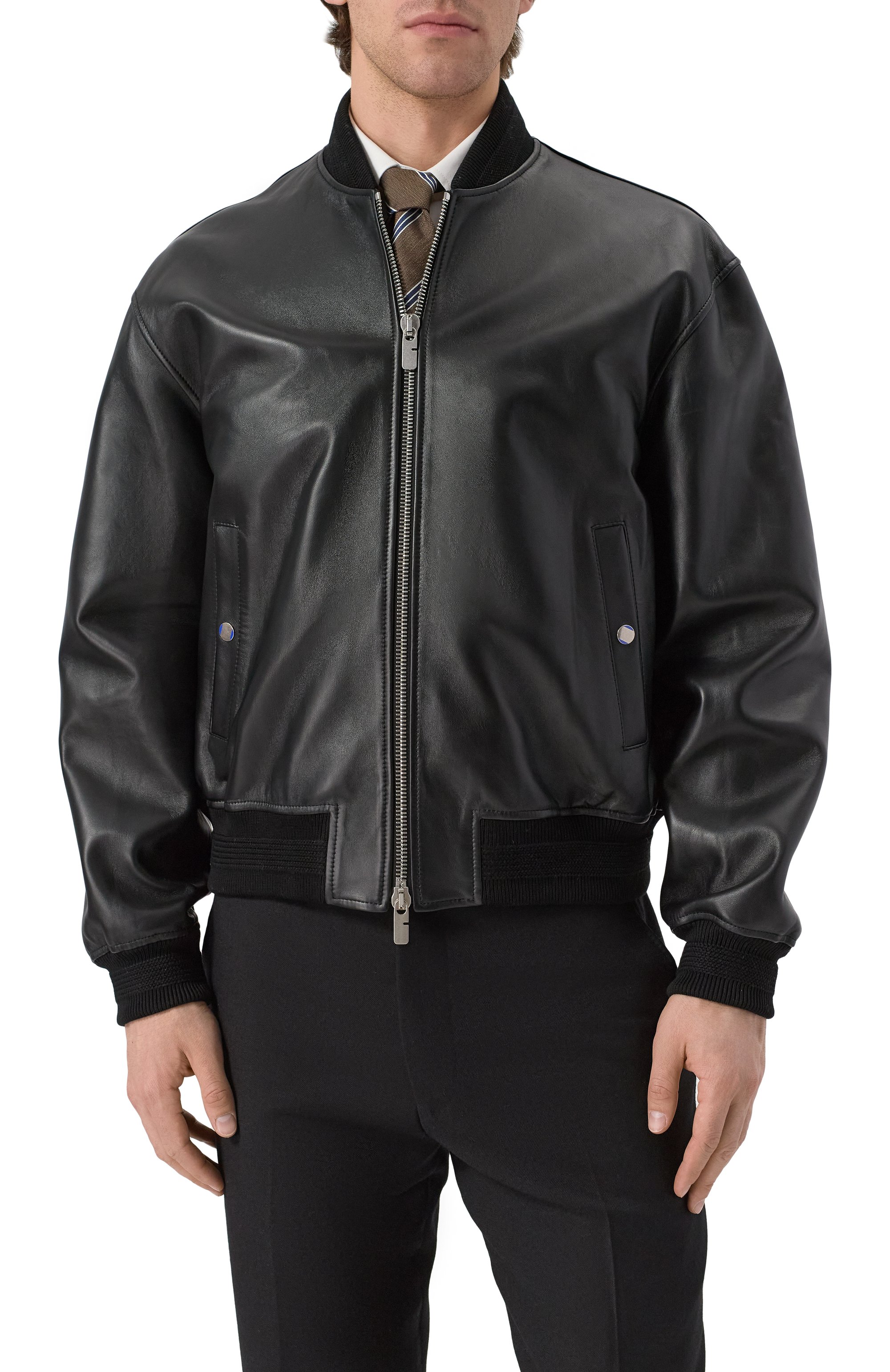 Кожаный бомбер BURBERRY, арт. 8091757, фото 3