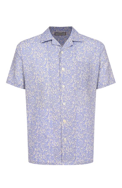 Мужская рубашка из хлопка и льна CANALI, арт. CSM3055/GL03520