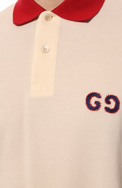 Хлопковое поло GUCCI, арт. 574086 XJA6C, фото 5