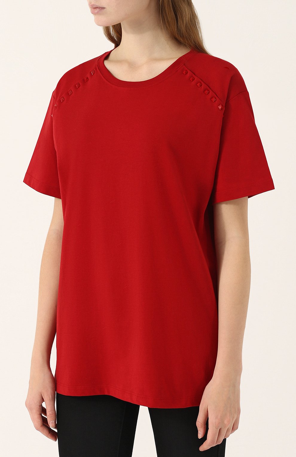 Однотонная хлопковая футболка свободного кроя VALENTINO, арт. PB3MG07B/3UC, фото 3