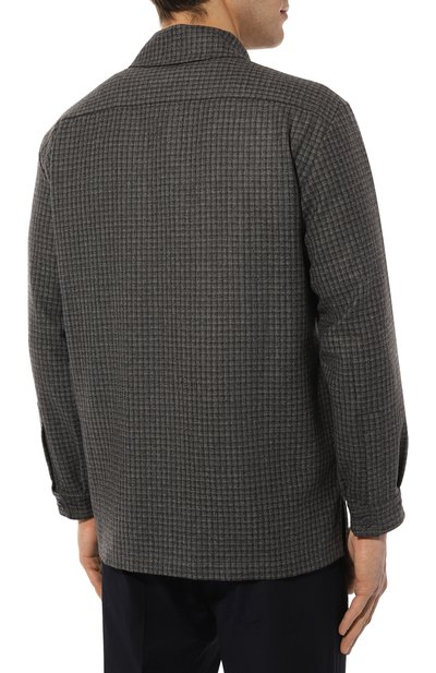 Шерстяная рубашка KITON темно-серого цвета по цене 123000 руб., арт. UMC013K0127C01, фото 4 Шерстяная рубашка KITON, арт. UMC013K0127C01, фото 4
