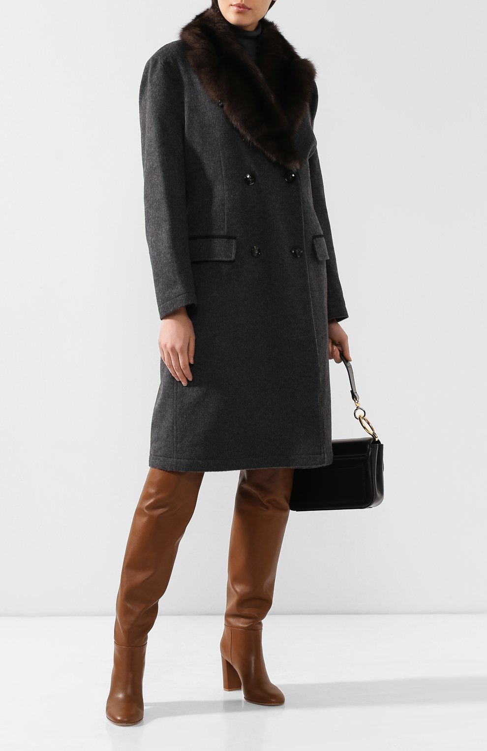 Пальто с меховой отделкой KITON, арт. DW0619AV03S28, фото 2