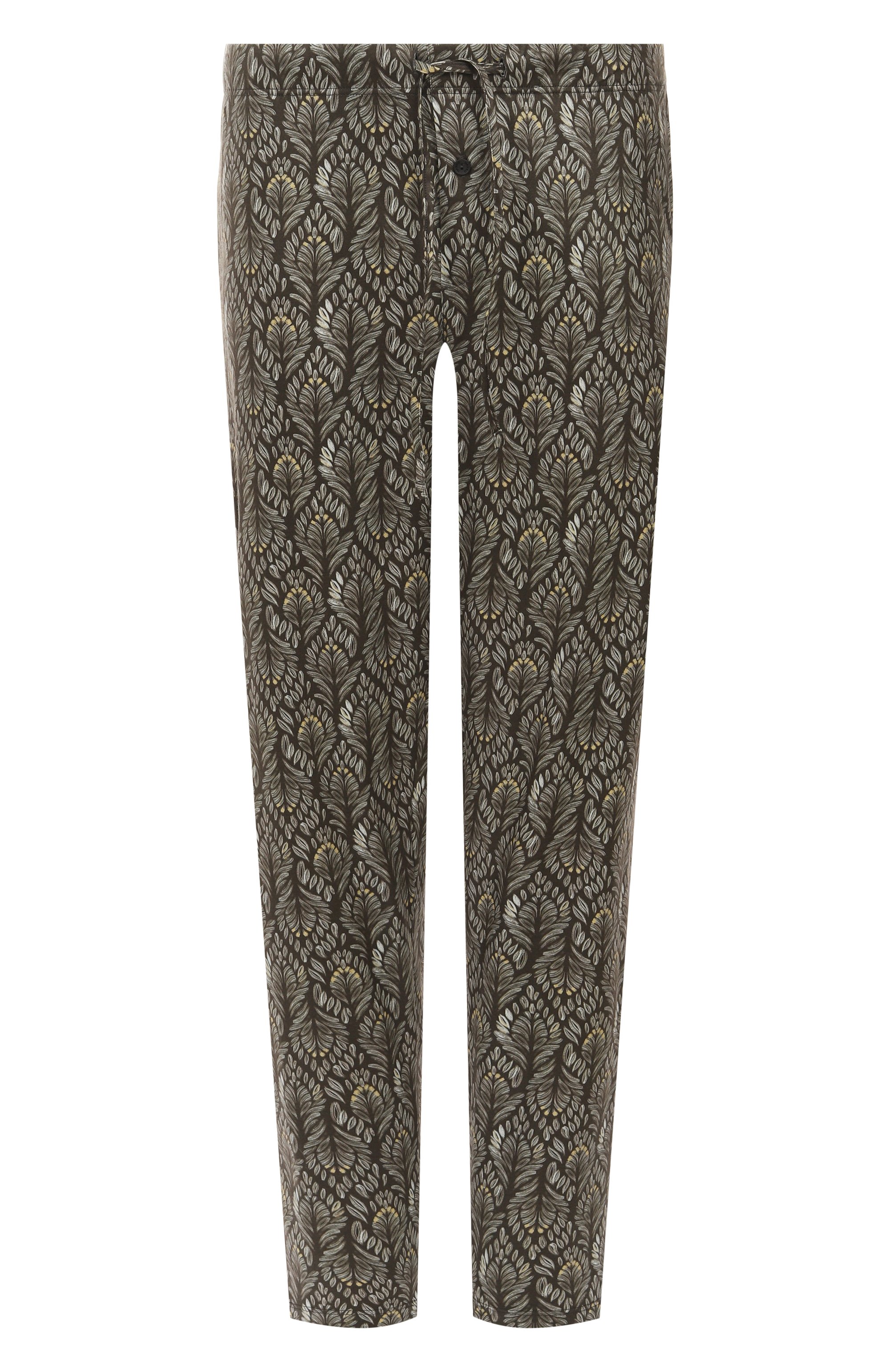 Хлопковые домашние брюки HANRO зеленого цвета по цене 17370 руб., арт. 075216, фото 1 Хлопковые домашние брюки HANRO, арт. 075216, фото 1