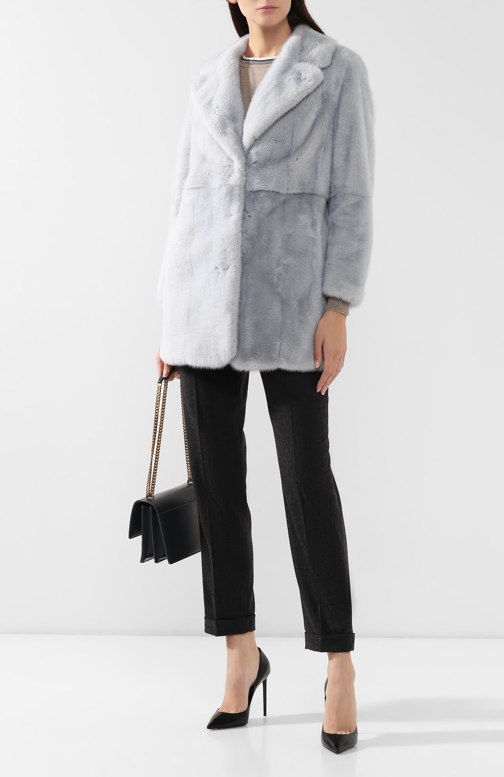 Шуба из норки KITON голубого цвета по цене 1800000 руб., арт. D48582X04R71, фото 2 Шуба из норки KITON, арт. D48582X04R71, фото 2