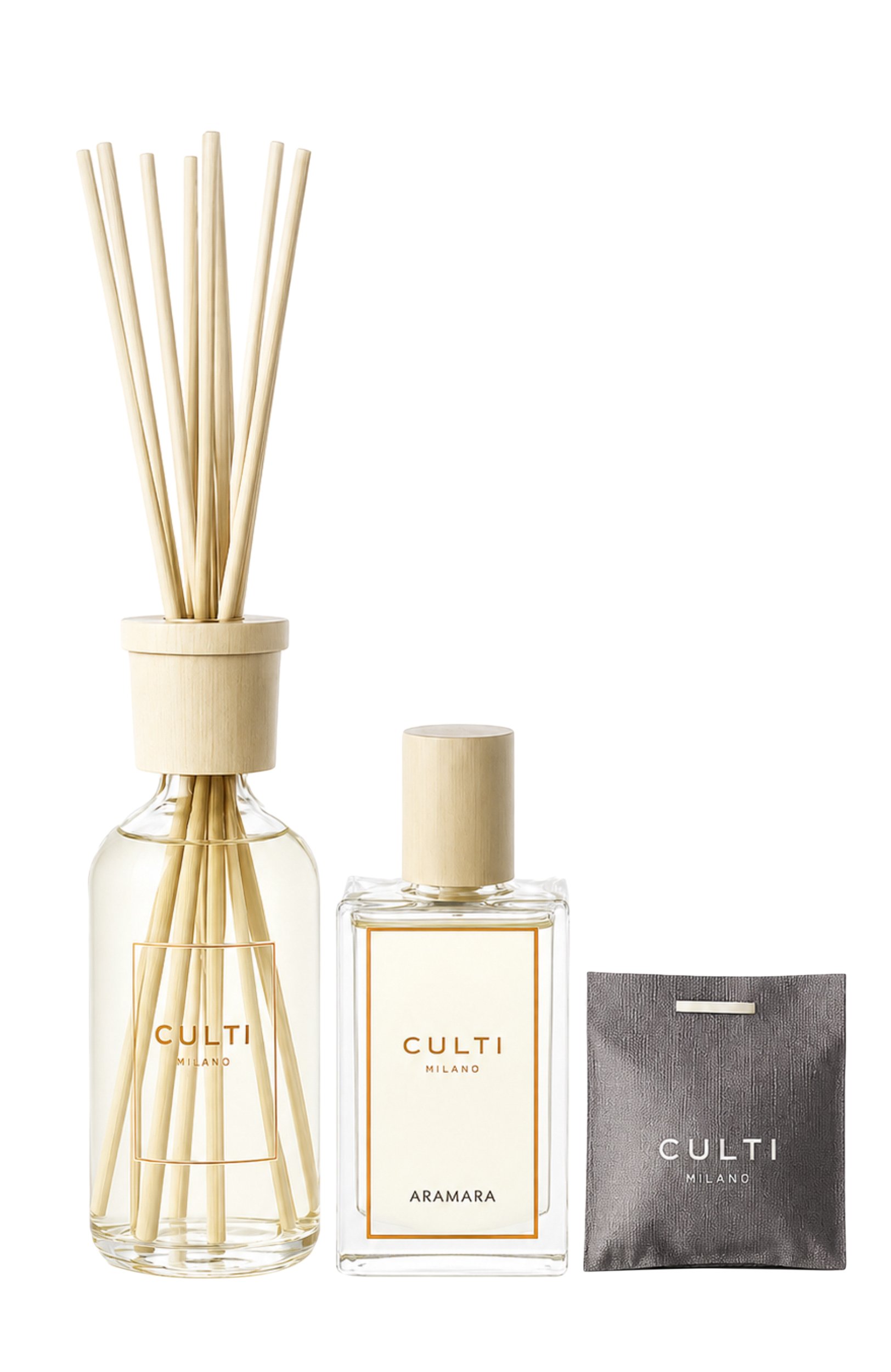 Подарочный набор aramara (2x100ml+1шт.) CULTI MILANO бесцветного цвета по цене 24400 руб., арт. 8050714292941, фото 1 Подарочный набор aramara (2x100ml+1шт.) CULTI MILANO, арт. 8050714292941, фото 1