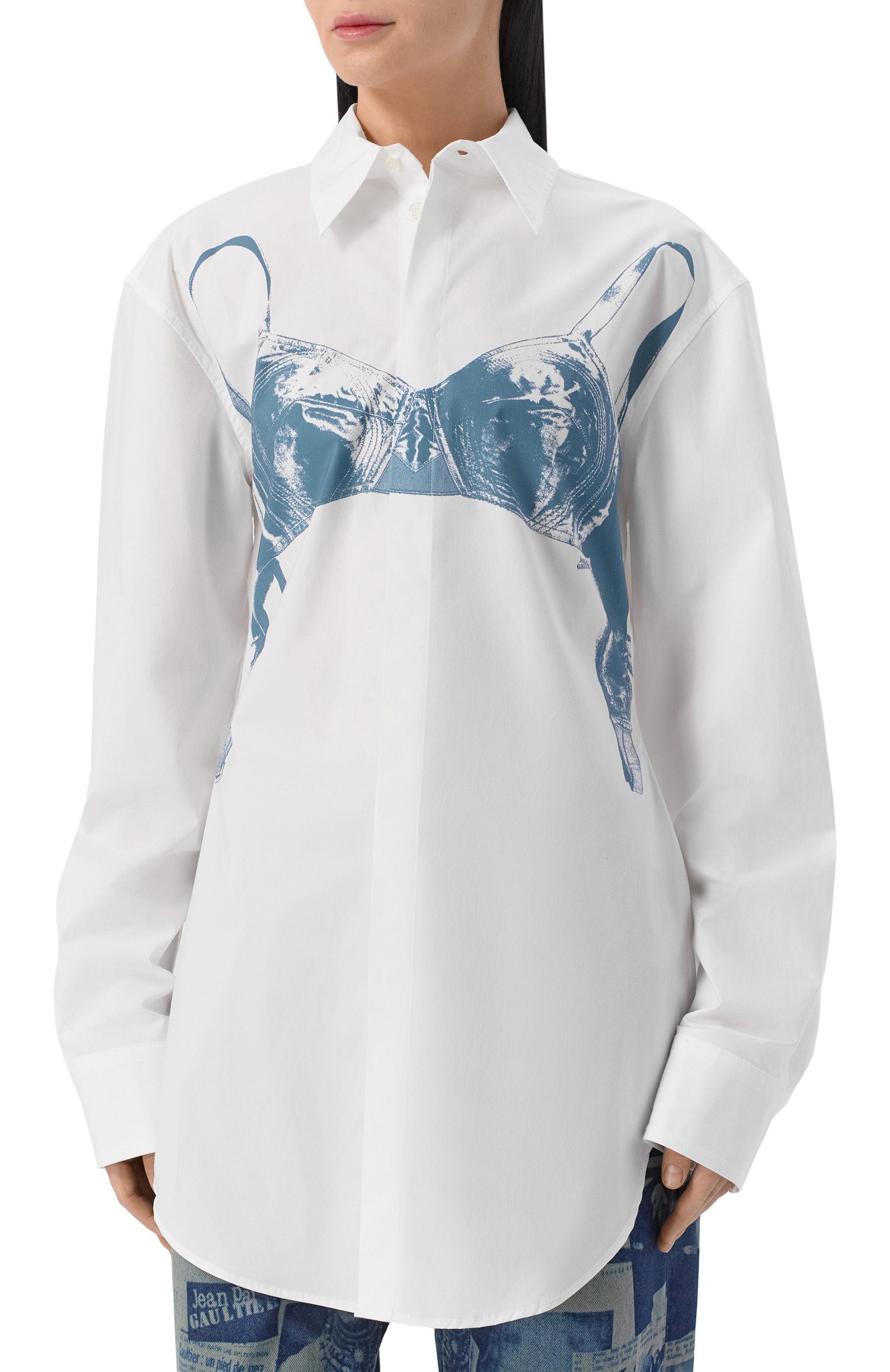 Хлопковая рубашка JEAN PAUL GAULTIER белого цвета по цене 73650 руб., арт. 26/01-W-ST053/C071, фото 3 Хлопковая рубашка JEAN PAUL GAULTIER, арт. 26/01-W-ST053/C071, фото 3