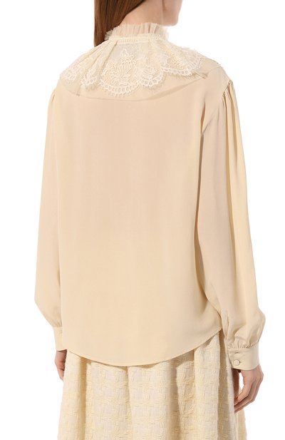 Шелковая блузка GUCCI, арт. 595155 ZAAOG, фото 4