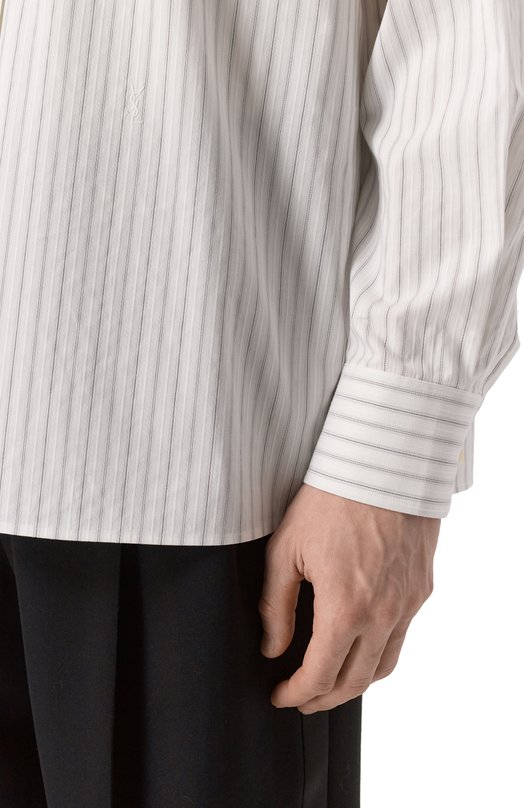 Хлопковая рубашка Saint Laurent 848033/Y5K82 Кремовый  848033/Y5K82 Фото 5