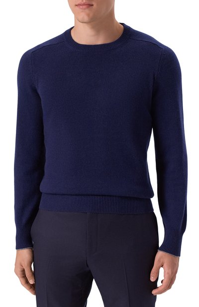 Кашемировый джемпер BRUNELLO CUCINELLI темно-синего цвета по цене 342000 руб., арт. M22707000, фото 3 Кашемировый джемпер BRUNELLO CUCINELLI, арт. M22707000, фото 3