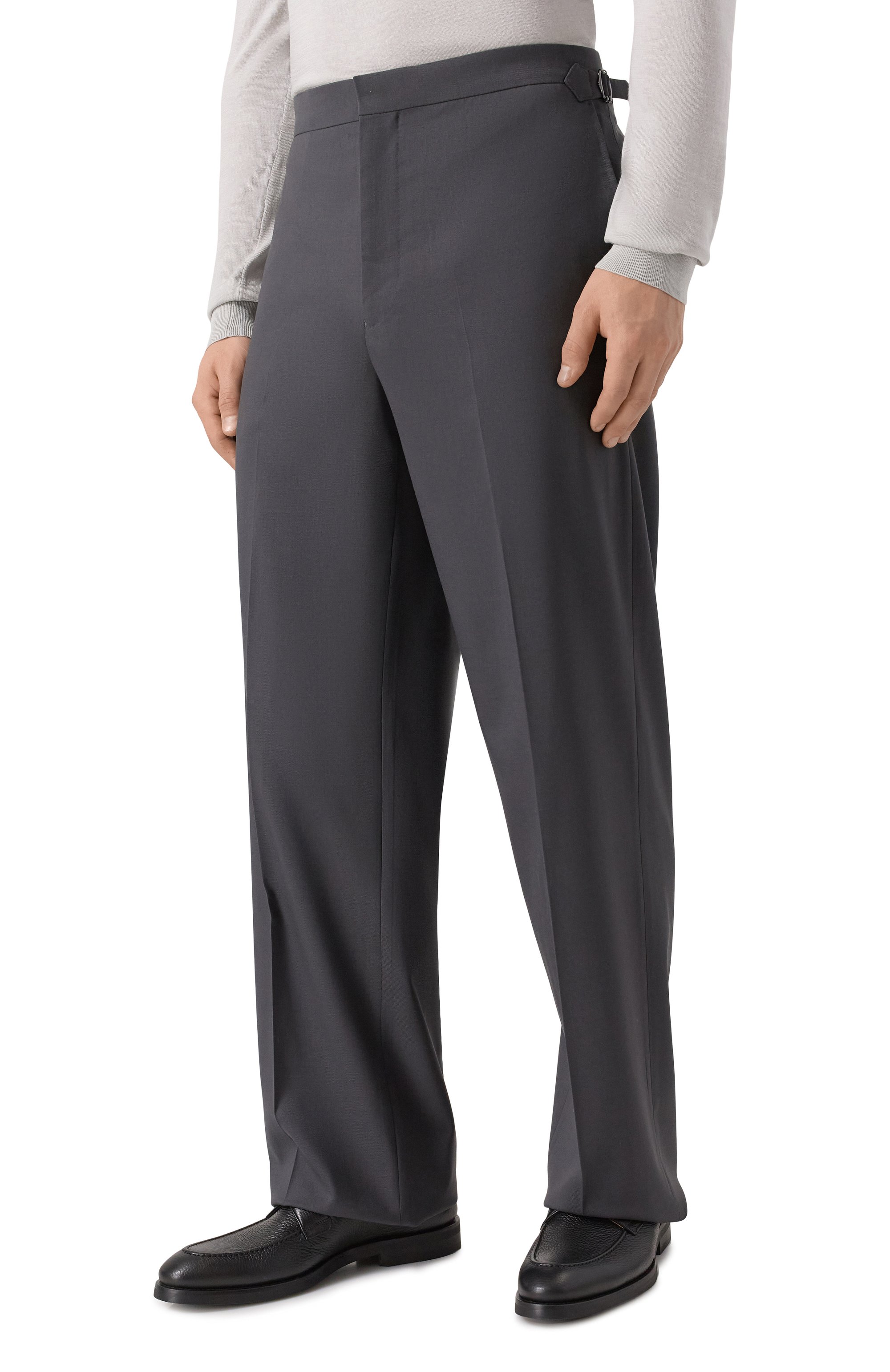 Шерстяные брюки 12 STOREEZ темно-серого цвета по цене 24000 руб., арт. 128479, фото 3 Шерстяные брюки 12 STOREEZ, арт. 128479, фото 3