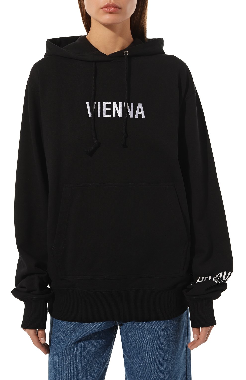 Хлопковый худи HELMUT LANG черного цвета по цене 23070 руб., арт. M05HM523, фото 3 Хлопковый худи HELMUT LANG, арт. M05HM523, фото 3