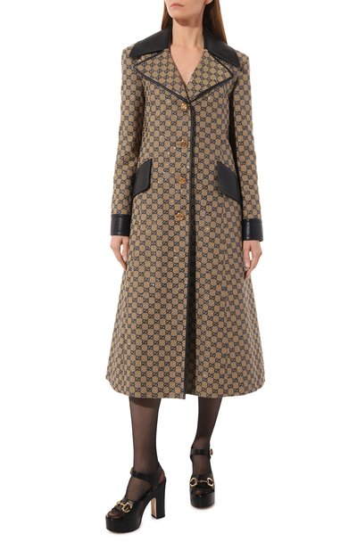 Пальто GUCCI бежевого цвета по цене 1411200 руб., арт. 669855 Z8ASE, фото 3 Пальто GUCCI, арт. 669855 Z8ASE, фото 3