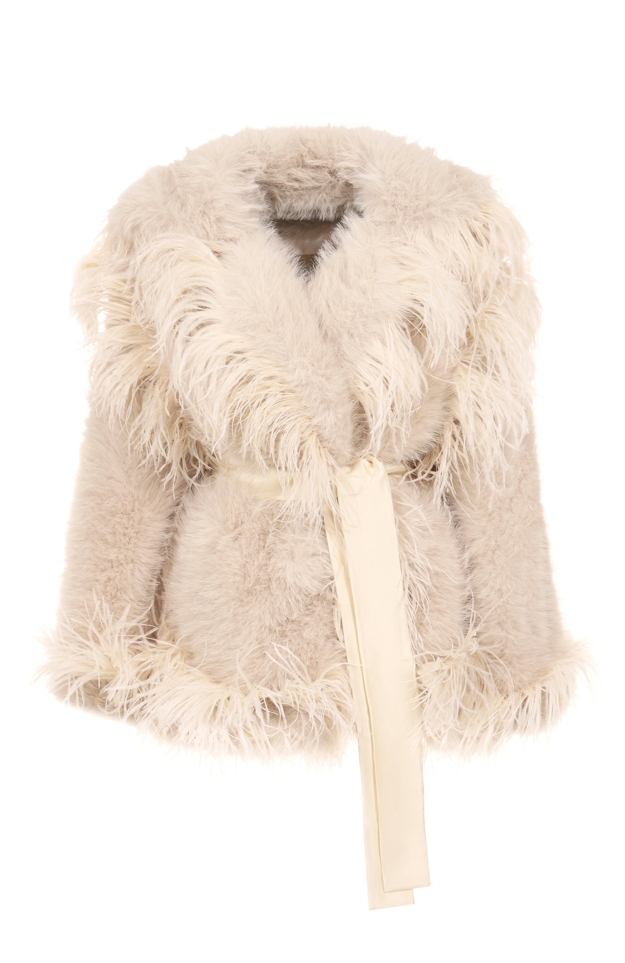 Шуба с отделкой перьями ELIE SAAB, арт. J0148AP25/FR001, фото 1