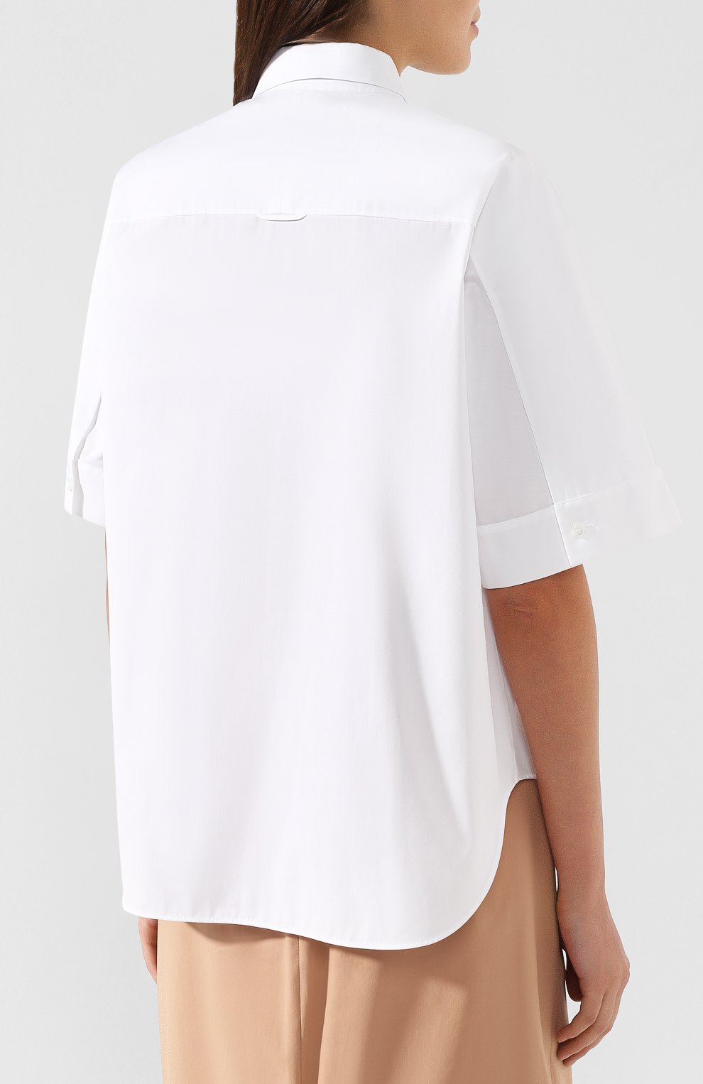 Хлопковая рубашка JIL SANDER NAVY белого цвета по цене 26750 руб., арт. JNWM6008A/JM2442, фото 4 Хлопковая рубашка JIL SANDER NAVY, арт. JNWM6008A/JM2442, фото 4