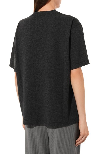 Хлопковая футболка AMI темно-серого цвета по цене 19950 руб., арт. UTS011 717, фото 4 Хлопковая футболка AMI, арт. UTS011 717, фото 4