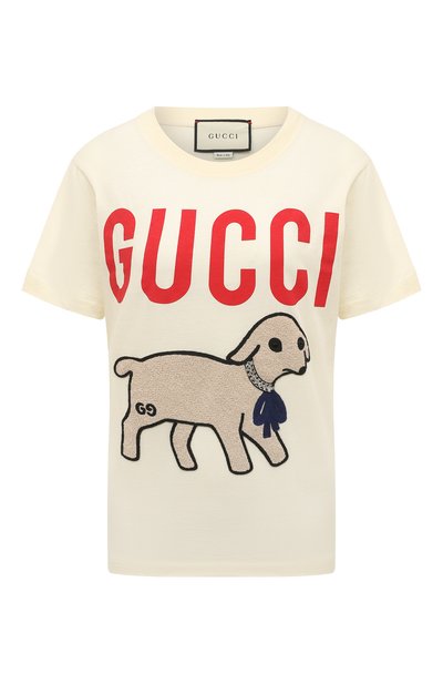 Женская хлопковая футболка GUCCI, арт. 580762 XJBSX
