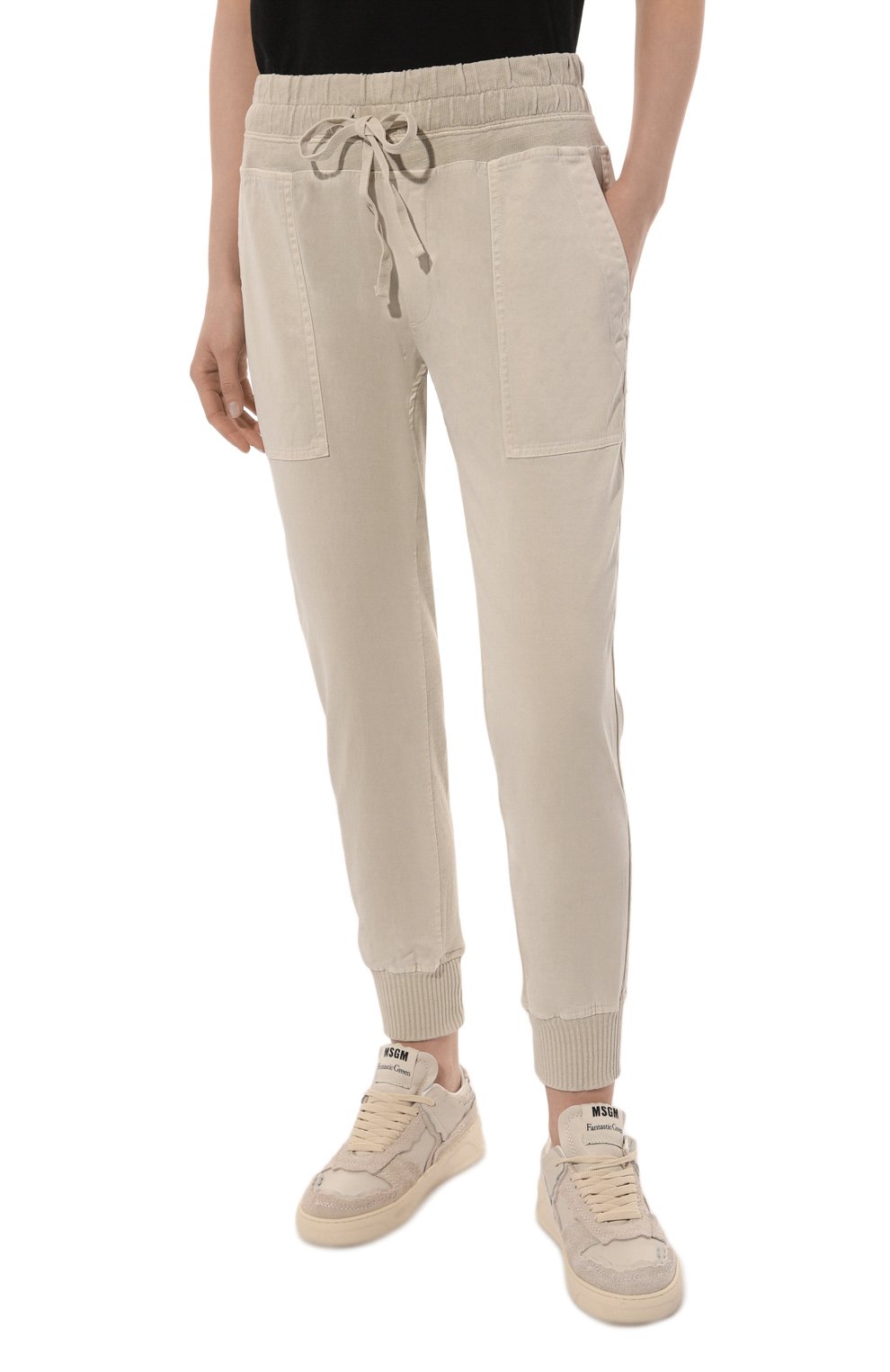 Хлопковые джоггеры JAMES PERSE светло-бежевого цвета по цене 56600 руб., арт. WHVJ1677/TALC, фото 3 Хлопковые джоггеры JAMES PERSE, арт. WHVJ1677/TALC, фото 3