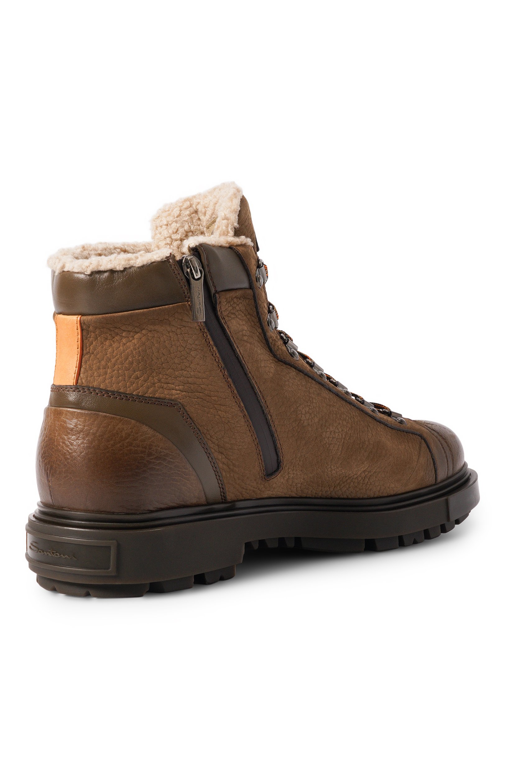 Кожаные ботинки SANTONI коричневого цвета по цене 114000 руб., арт. MGSG18190DARZEMW, фото 4 Кожаные ботинки SANTONI, арт. MGSG18190DARZEMW, фото 4