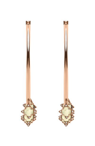 Серьги the rose MOONKA светло-зеленого цвета по цене 44900 руб., арт. tr-kon-prn, фото 4 Серьги the rose MOONKA, арт. tr-kon-prn, фото 4