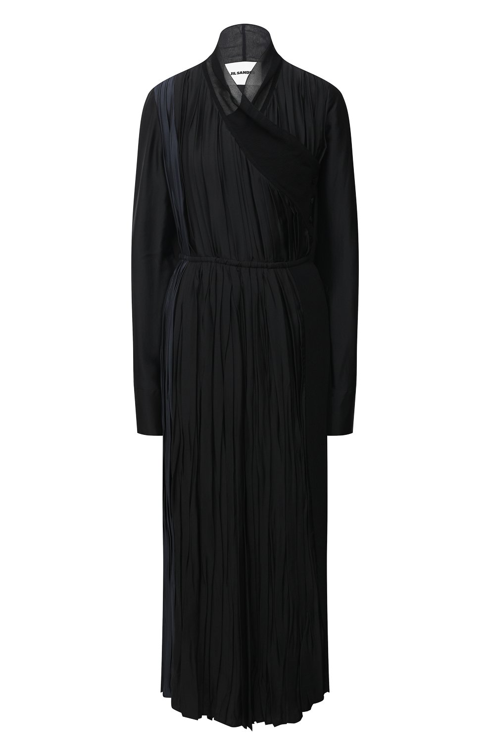 Платье из вискозы JIL SANDER черного цвета по цене 274000 руб., арт. JSWR505656-WR392002C, фото 1 Платье из вискозы JIL SANDER, арт. JSWR505656-WR392002C, фото 1