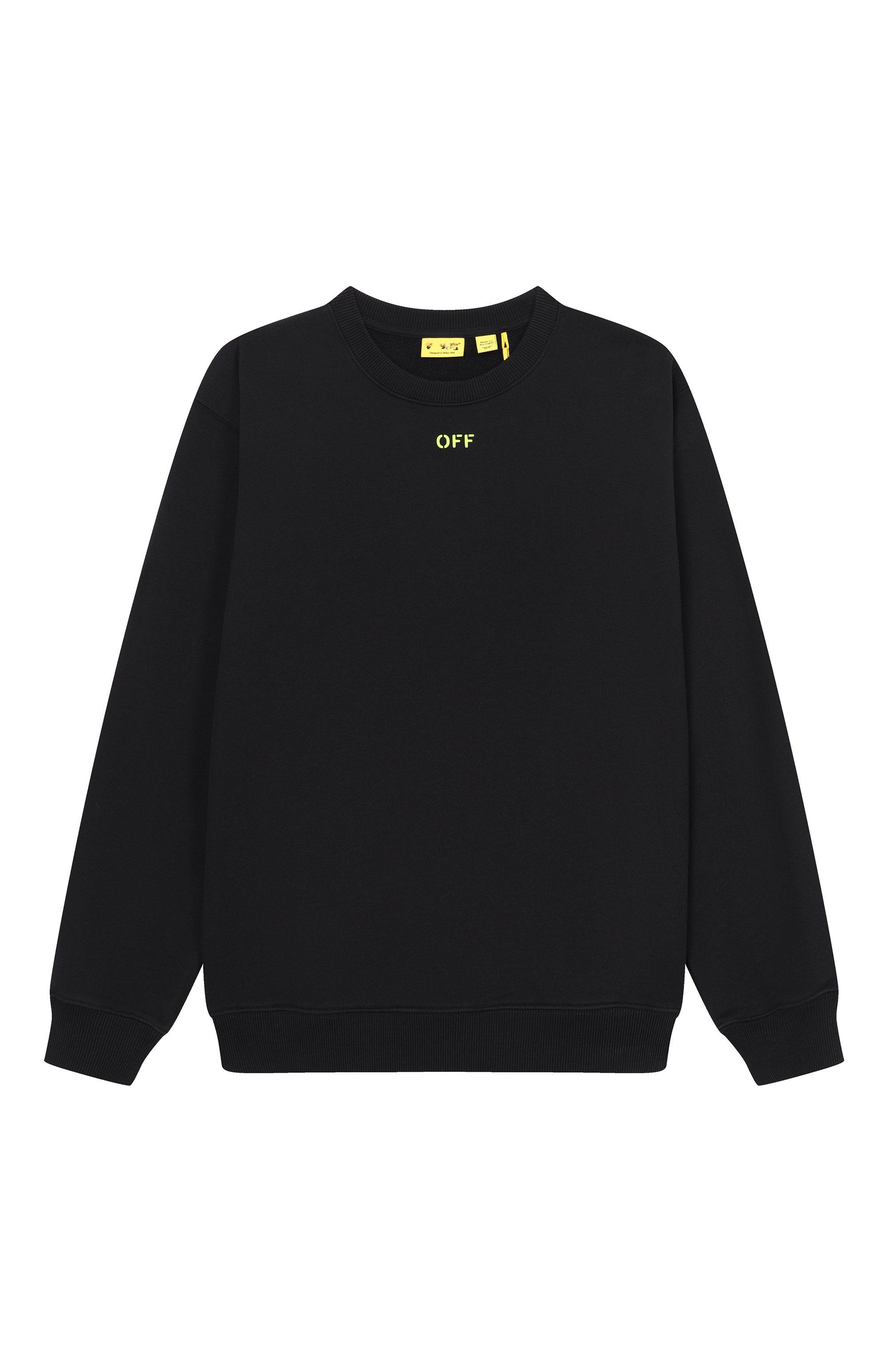 Хлопковый свитшот OFF-WHITE черного цвета по цене 23650 руб., арт. 0BBA001S26FLE003_001, фото 1 Хлопковый свитшот OFF-WHITE, арт. 0BBA001S26FLE003_001, фото 1