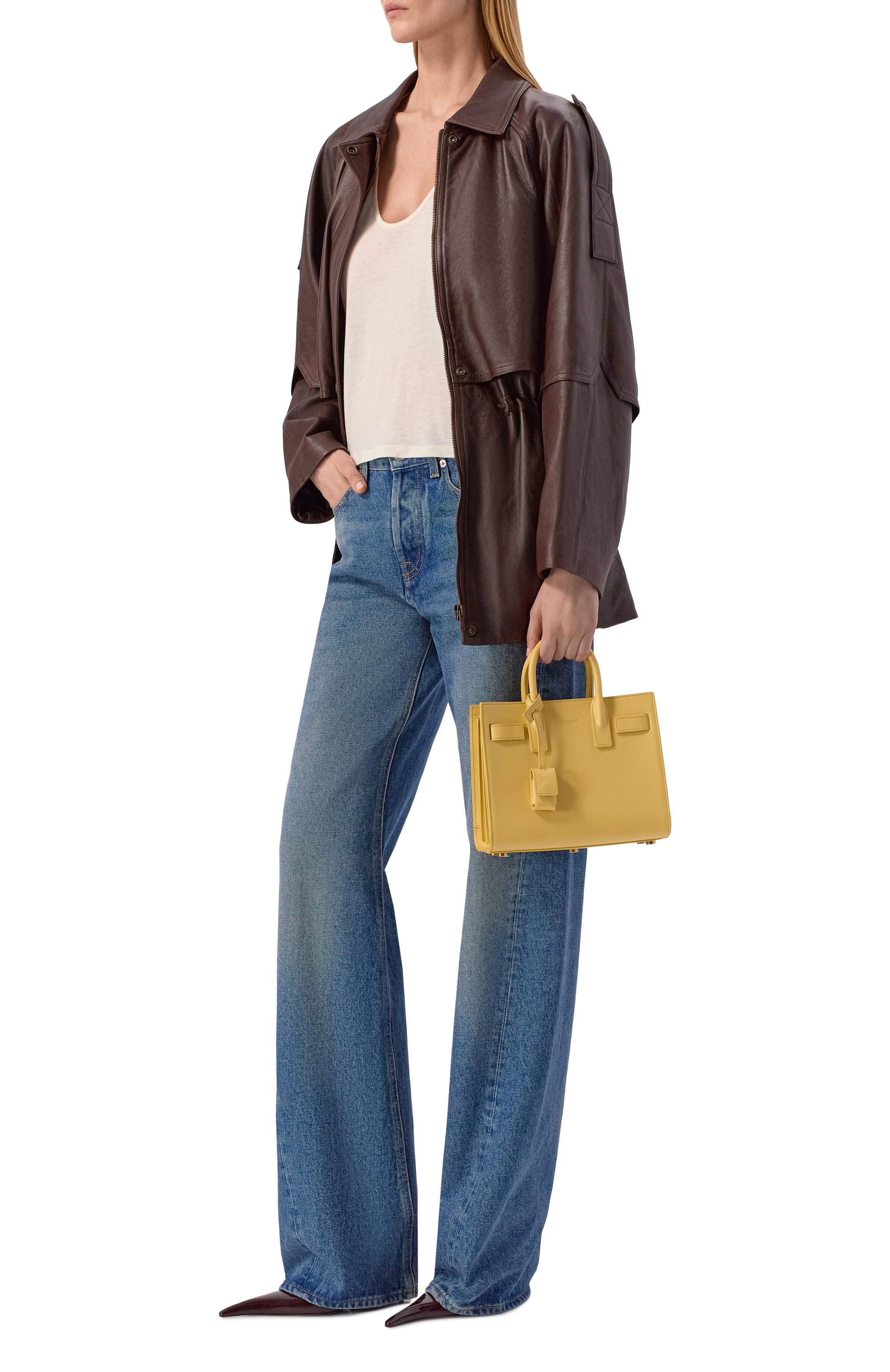Сумка sac de jour nano SAINT LAURENT желтого цвета по цене 339000 руб., арт. 392035/02G9W, фото 3 Сумка sac de jour nano SAINT LAURENT, арт. 392035/02G9W, фото 3