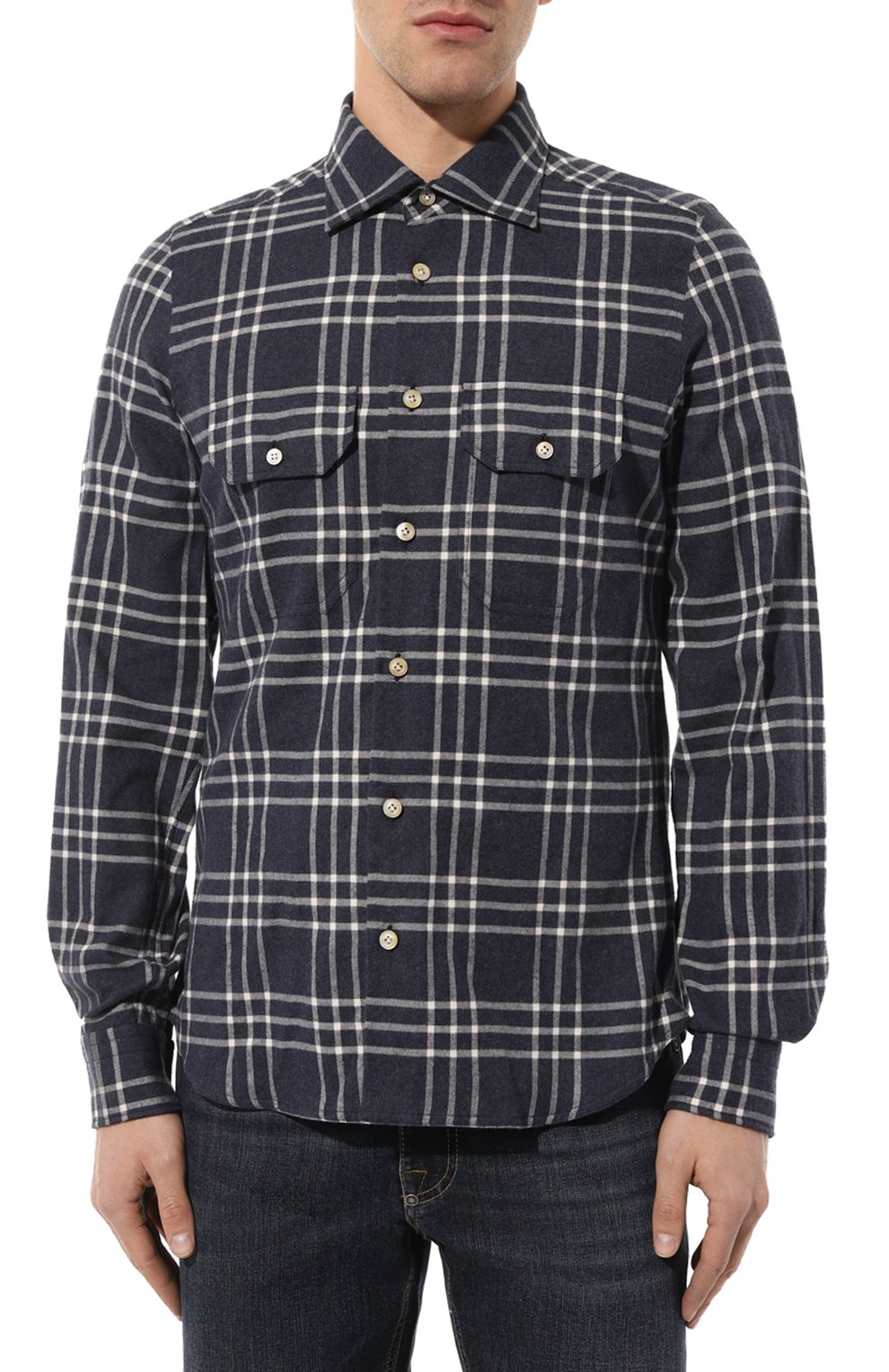 Хлопковая рубашка KITON, арт. UCWMH0864902, фото 3