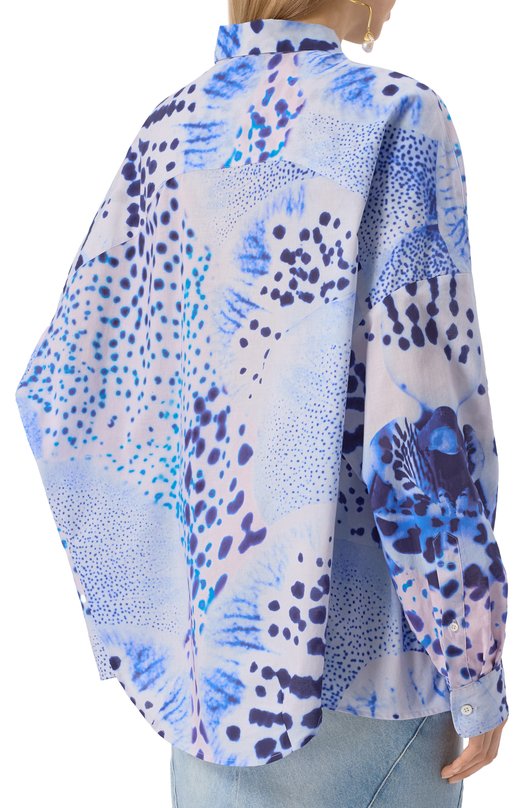 Хлопковая рубашка Dries Van Noten 251-010700-1110 Голубой  251-010700-1110 Фото 4