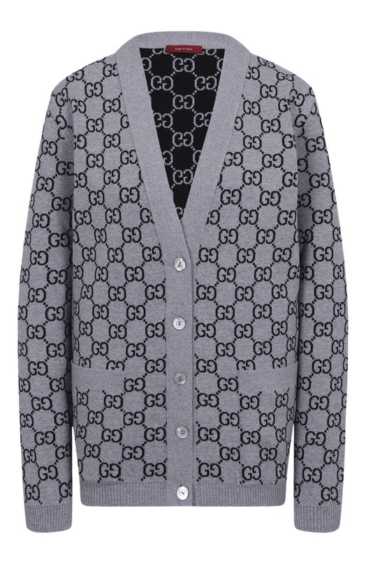 Шерстяной кардиган Gucci 798157/XKEJP Серый 798157/XKEJP