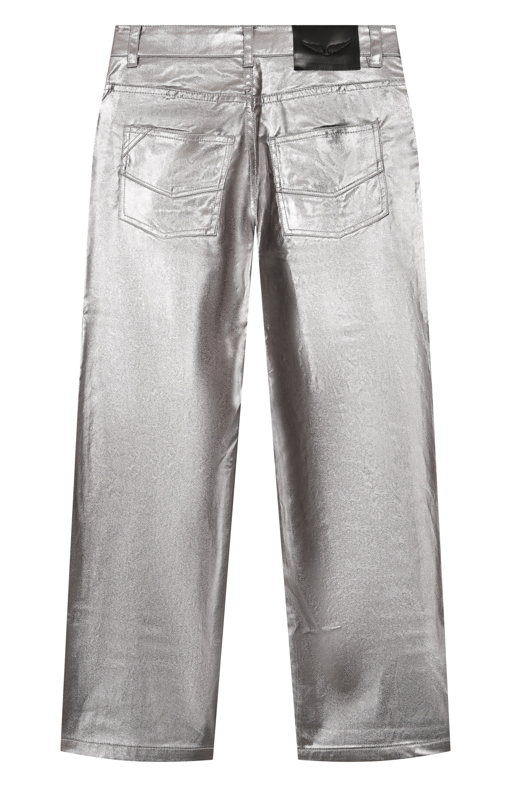 Брюки из вискозы ZADIG AND VOLTAIRE серебряного цвета по цене 20600 руб., арт. X60452, фото 2 Брюки из вискозы ZADIG AND VOLTAIRE, арт. X60452, фото 2