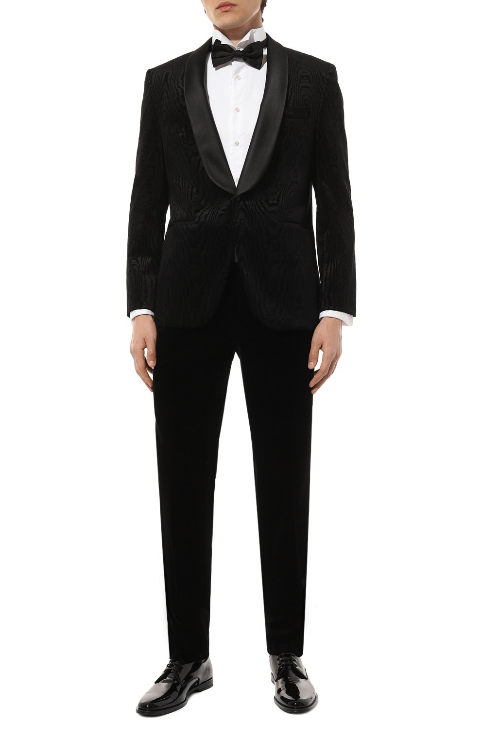 Хлопковый смокинг BOSS черного цвета по цене 86800 руб., арт. 50527994, фото 2 Хлопковый смокинг BOSS, арт. 50527994, фото 2